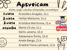 Skolas angļu valodas olimpiāde vidusskolēniem